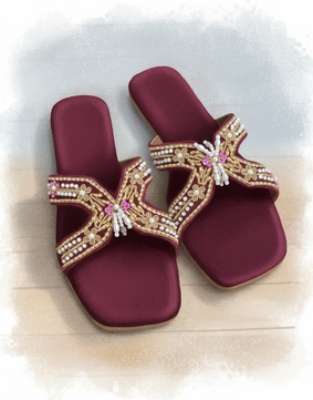 Velour slides maroon