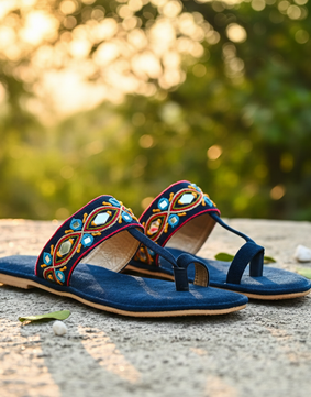 Burning blue Kohlapuri