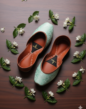 Banarsi khussa Mint green