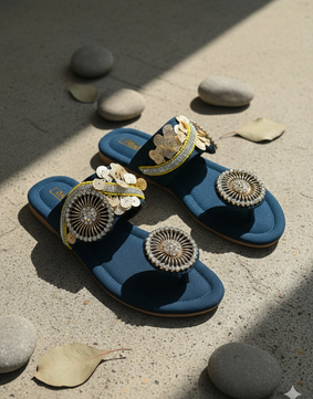 Blue formal Kolhapuri