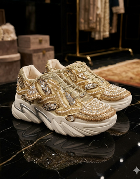 GOLD BRIDAL HIGH SNEAKERS 🤩✨ (MAKE TO ORDER)