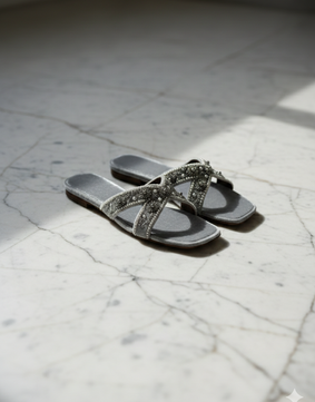 Velour slides grey
