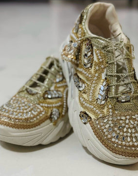 GOLD BRIDAL HIGH SNEAKERS 🤩✨ (MAKE TO ORDER)